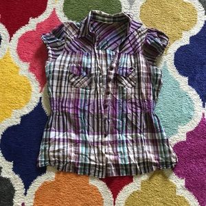 Maurices XL button down sleeveless shirt work
